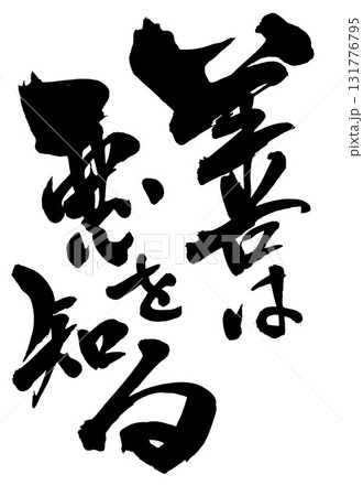 善は悪を知る・・・筆文字素材の手書きの墨で書いたイラスト文字　文字　筆文字　手書き 131776795