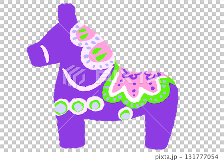 Illustration of a purple Dalarna horse 131777054