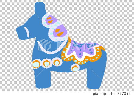Blue Dalarna Horse Illustration 131777055