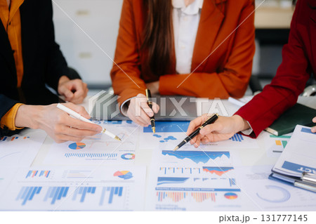Business team meeting present.professional investor working with Finance managers task. Business team meeting present.professional investor working with Finance managers task. 131777145