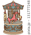 カラフルなメリーゴーランドのオルゴールのイラスト 131777248