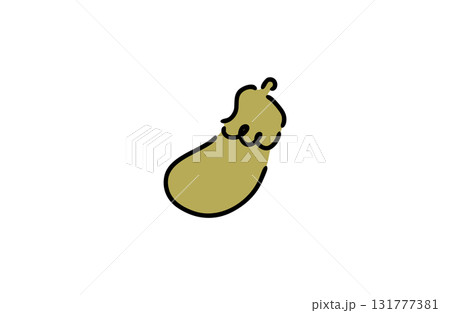 縁起物 ナスのイラスト 手描き ベクター素材 金 縁起物 ナスのイラスト 手描き ベクター素材 金 131777381