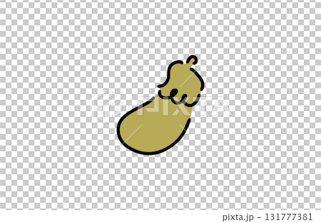 縁起物 ナスのイラスト 手描き ベクター素材 金 縁起物 ナスのイラスト 手描き ベクター素材 金 131777381
