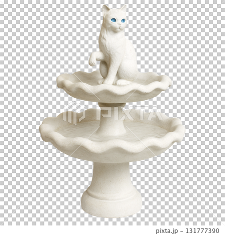 Majestic Cat Statue on a Stunning Fountain 131777390