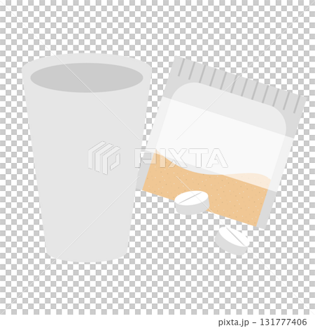 Tablet and cup illustration set Tablet and cup illustration set 131777406