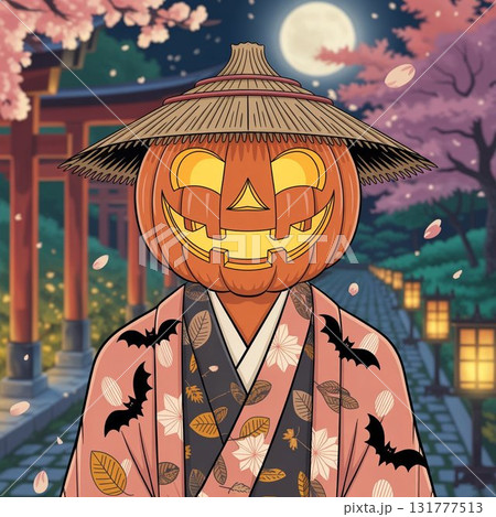 Pumpkin Shrine Celebration  Cute Ghosts and Cats in Japanese Halloween Garden Pumpkin Shrine Celebration  Cute Ghosts and Cats in Japanese Halloween Garden 131777513