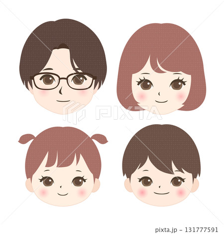 笑顔の4人家族 笑顔の4人家族 131777591