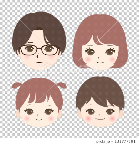 笑顔の4人家族 笑顔の4人家族 131777591