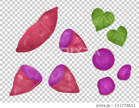 秋天的味道：紫薯水彩插畫集 131778651