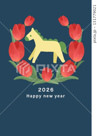 2026年　午年　年賀状テンプレート 131779021
