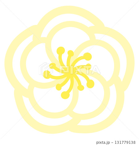 薄い黄色のシンプルな八重の花のイラスト 薄い黄色のシンプルな八重の花のイラスト 131779138
