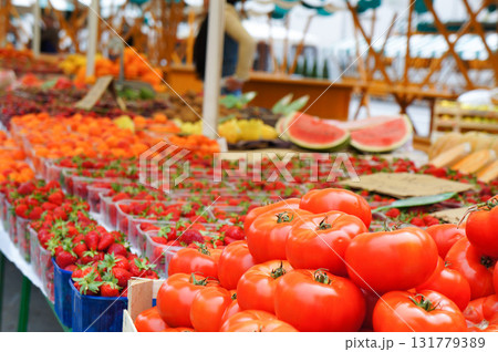 スロベニアの街中で開催されていたマーケットの様子 スロベニアの街中で開催されていたマーケットの様子 131779389