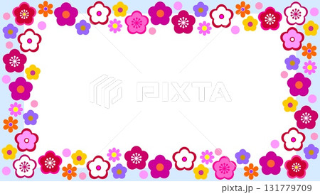 梅の花 フレーム ホワイトスペース 梅の花 フレーム ホワイトスペース 131779709