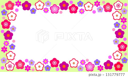 梅の花　フレーム　ホワイトスペース　 131779777