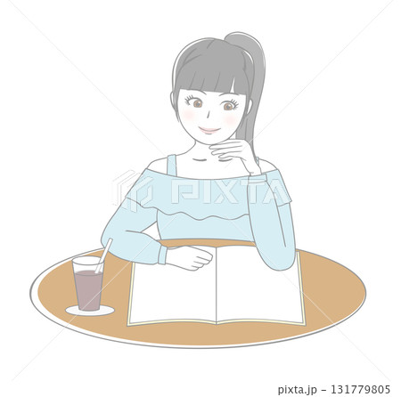 雑誌を読む女性 131779805