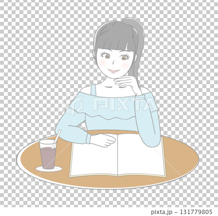 雑誌を読む女性 131779805