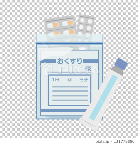 藥袋中的藥物插圖 131779886