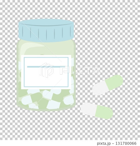瓶入りの市販薬のイラスト 131780066