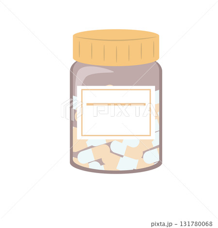 瓶入りの市販薬のイラスト 131780068