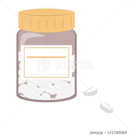 瓶入りの市販薬のイラスト 131780069