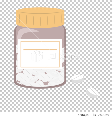 瓶入りの市販薬のイラスト 131780069
