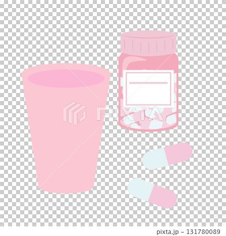 瓶入りの市販薬のイラスト 瓶入りの市販薬のイラスト 131780089