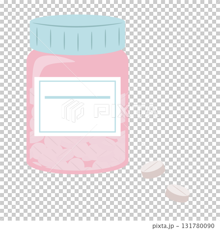 Illustration of over-the-counter medicine in a bottle Illustration of over-the-counter medicine in a bottle 131780090