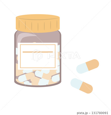 瓶入りの市販薬のイラスト 131780091