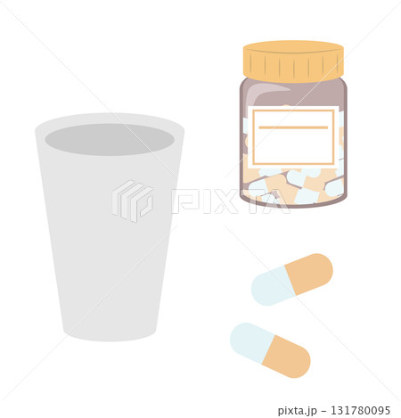 瓶入りの市販薬のイラスト 131780095