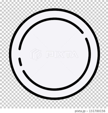 手描き線画のシンプルで可愛い皿のイラスト 131780156