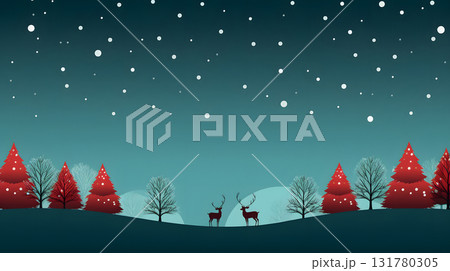 snow covered spruce forest at snowy winter night in blue and red tones, neural network generated minimalistic 2d image snow covered spruce forest at snowy winter night in blue and red tones, neural network generated minimalistic 2d image 131780305