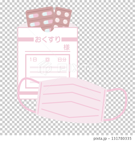 Medicine and mask illustration set 131780335