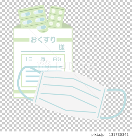 Medicine and mask illustration set 131780341