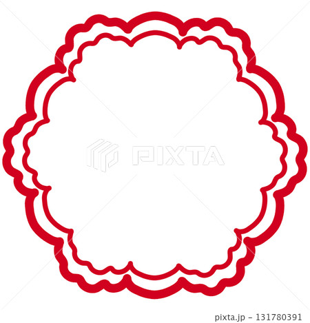 赤色のシンプルな花のようなフレーム 131780391