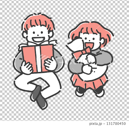 Smiling boy and girl shopping 131780450