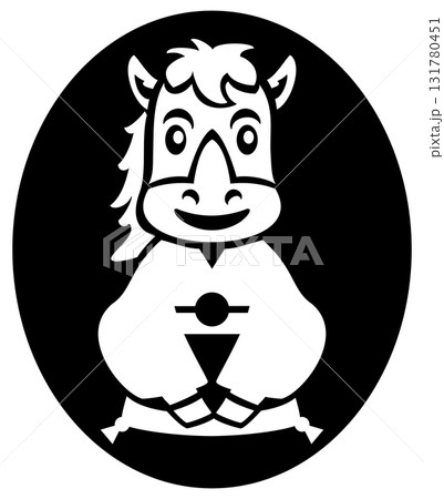 午年のかわいい馬のスタンプ 131780451