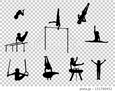 體操男子剪影 131780452