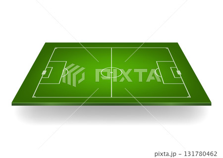 Soccer Field Set, Vector Illustration. Green Soccer Field Top View. Soccer Field Layout, Football Pitch Markings, Stadium, Board Background 131780462