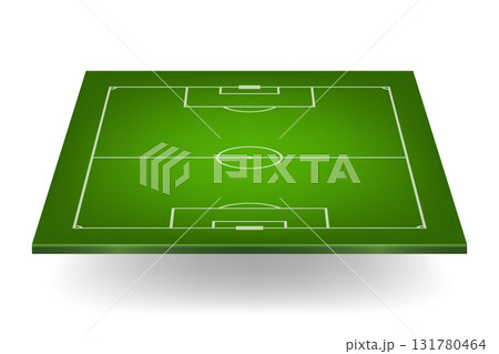 Soccer Field Set, Vector Illustration. Green Soccer Field Top View. Soccer Field Layout, Football Pitch Markings, Stadium, Board Background 131780464