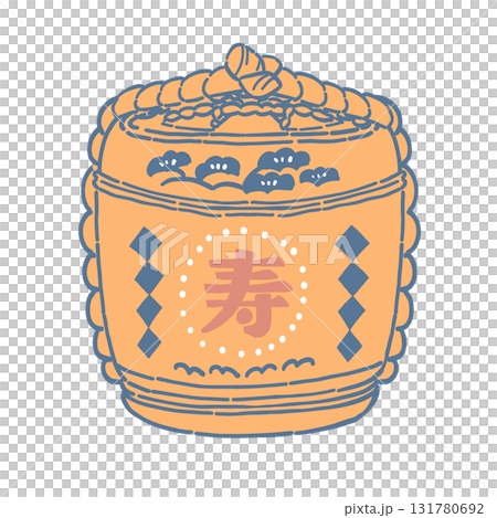 酒樽をイメージしたイラスト 131780692