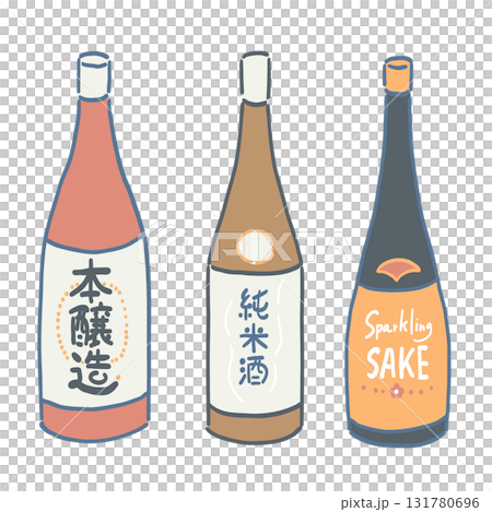 日本酒の瓶のイラスト 131780696