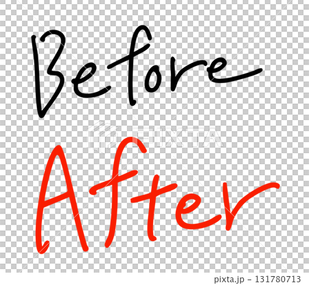 "Before After" handwritten text 131780713