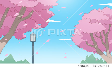 公園1の1:桜【背景】 131780874