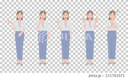 女員工各種姿勢的插圖集 131781071