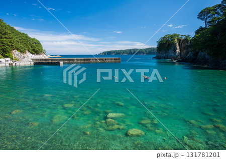 浄土ヶ浜の風景 穏やかな海 三陸の絶景 浄土ヶ浜の風景 穏やかな海 三陸の絶景 131781201