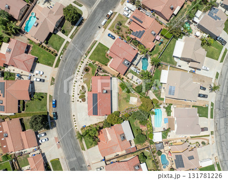 Aerial view of Yucaipa city, in San Bernardino County, California, United States 131781226