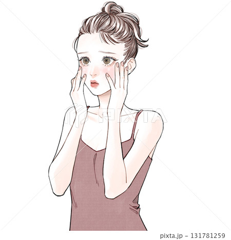 肌の調子を気にしている女性 131781259