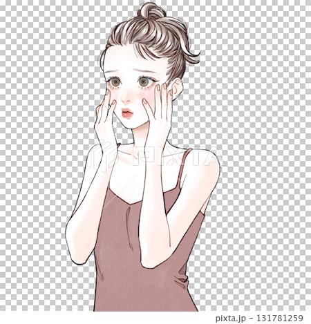 肌の調子を気にしている女性 131781259
