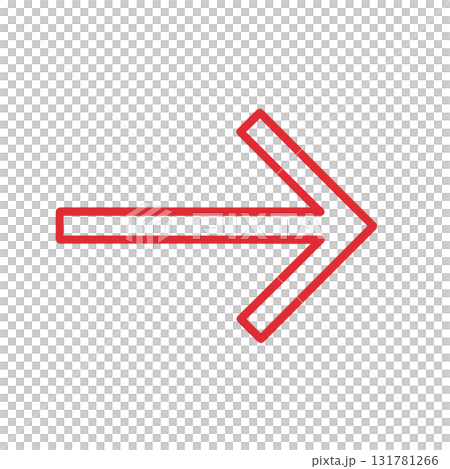 Bright red arrow icon, red arrow mark for emphasis, eye-catching red direction sign 131781266