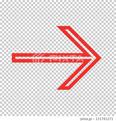 Bright red arrow icon, red arrow mark for emphasis, eye-catching red direction sign Bright red arrow icon, red arrow mark for emphasis, eye-catching red direction sign 131781271